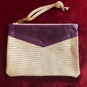 Fun Purple and Faux Snake Skin Clutch